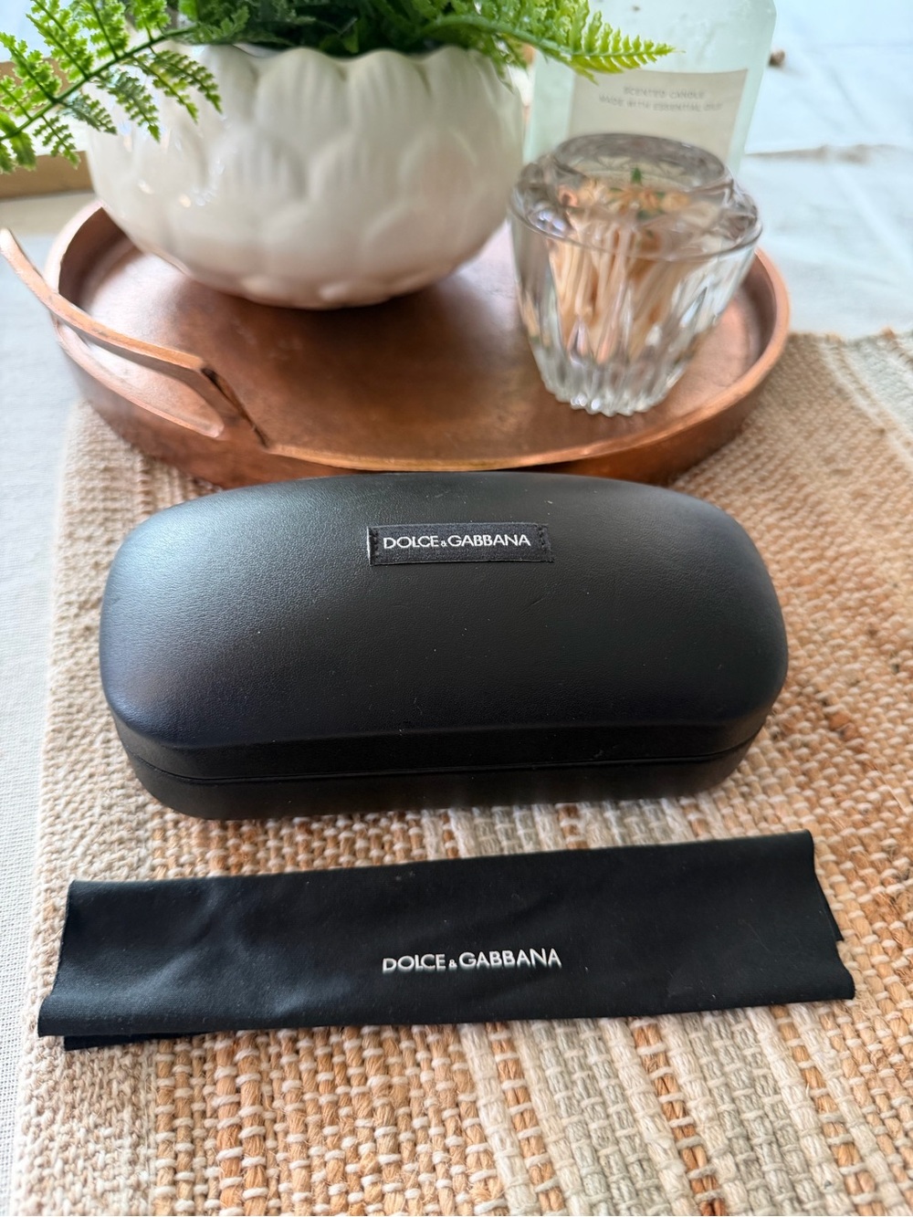 Dolce & Gabbana Black Hard Sunglasses Case with Microfiber Pouch